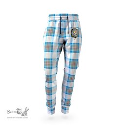 Scottish Stewart Muted Blue Clan Family Crest Tartan Joggers Pants