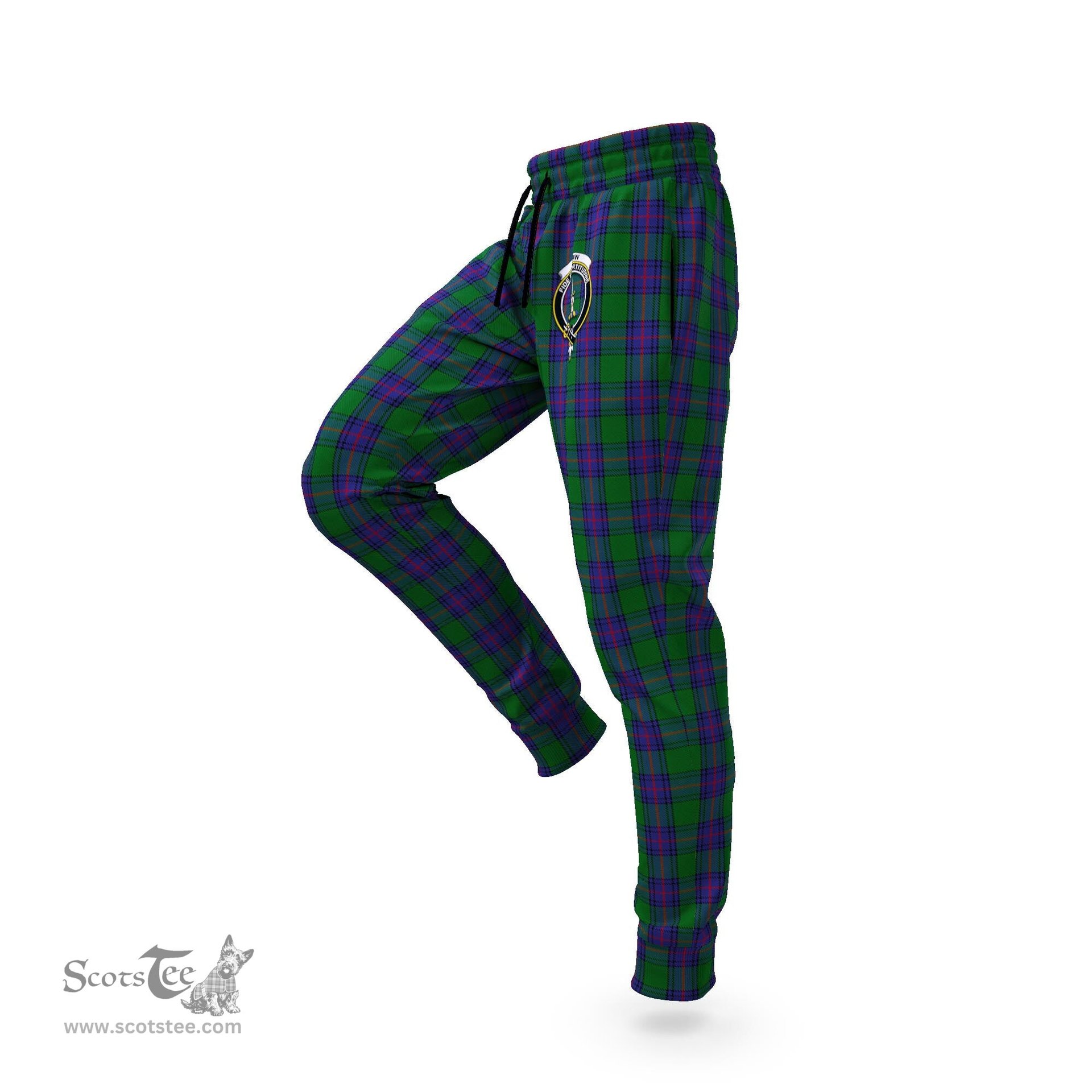 Scottish Shaw Clan Family Crest Tartan Joggers Pants