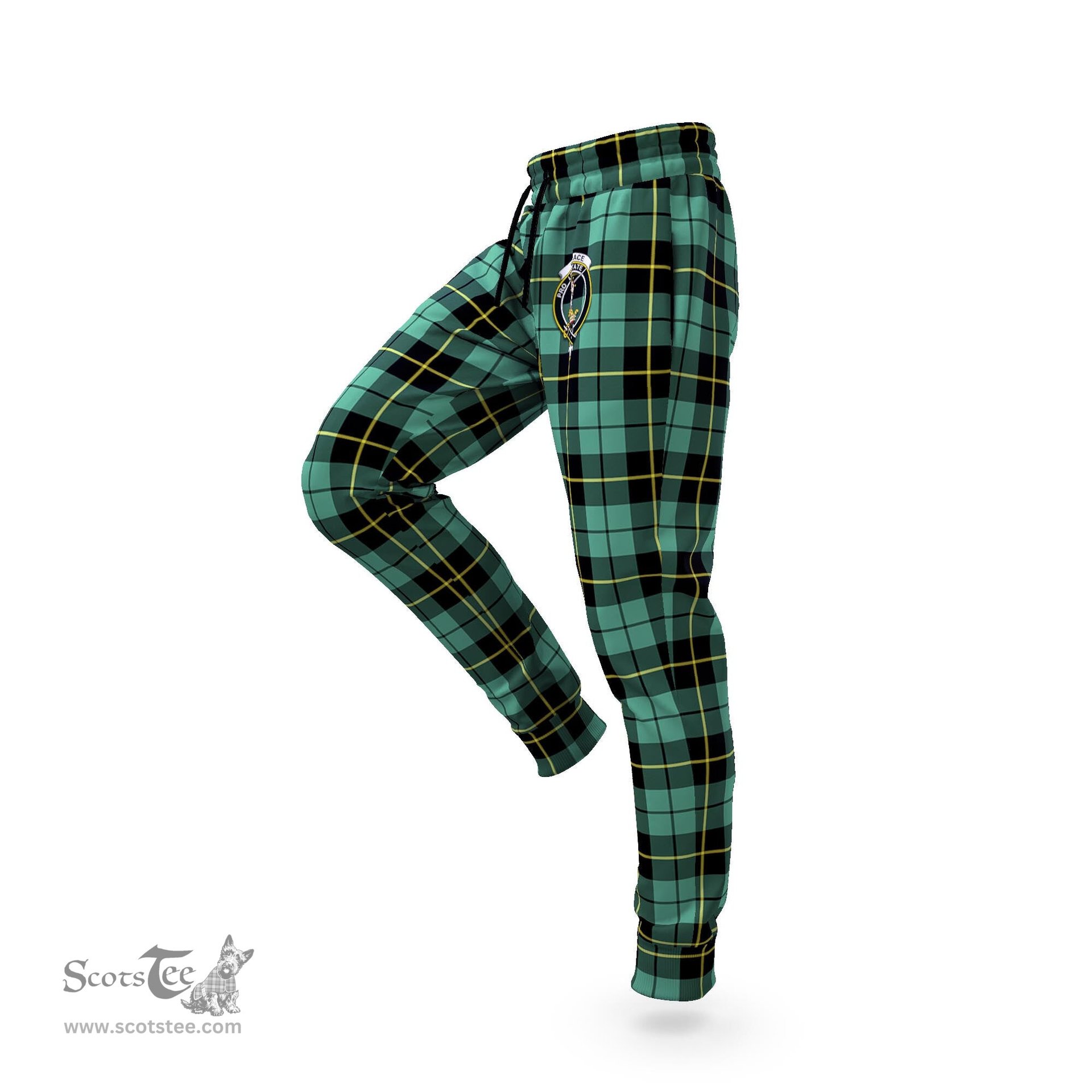 Scottish Wallace Hunting Ancient Clan Family Crest Tartan Joggers Pants