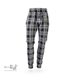 Scottish Stewart Black and White Clan Family Crest Tartan Joggers Pants