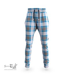 Scottish Stewart Muted Blue Clan Tartan Joggers Pants