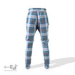 Scottish Stewart Muted Blue Clan Tartan Joggers Pants