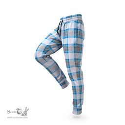 Scottish Stewart Muted Blue Clan Tartan Joggers Pants