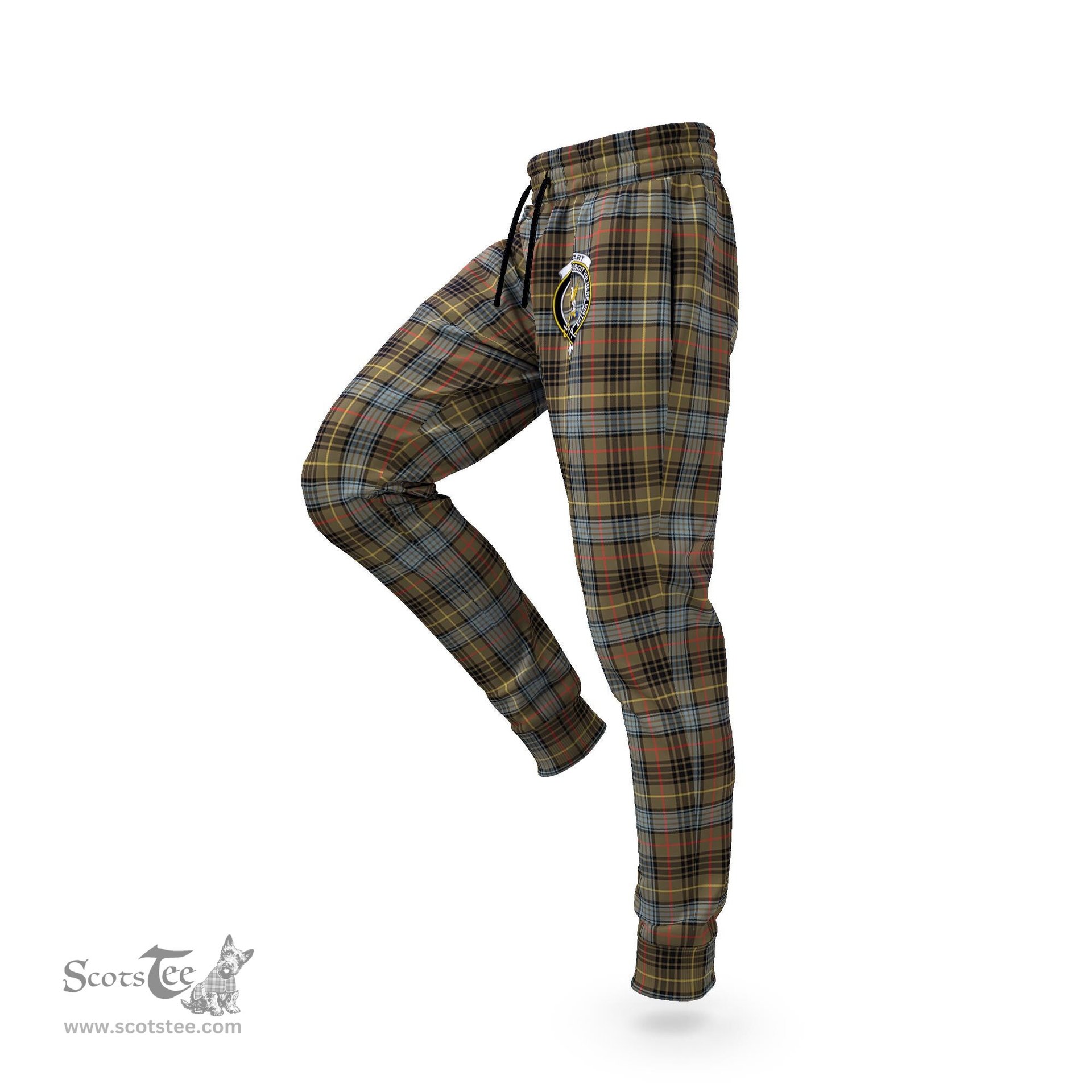Scottish Stewart Hunting Weathered Clan Family Crest Tartan Joggers Pants