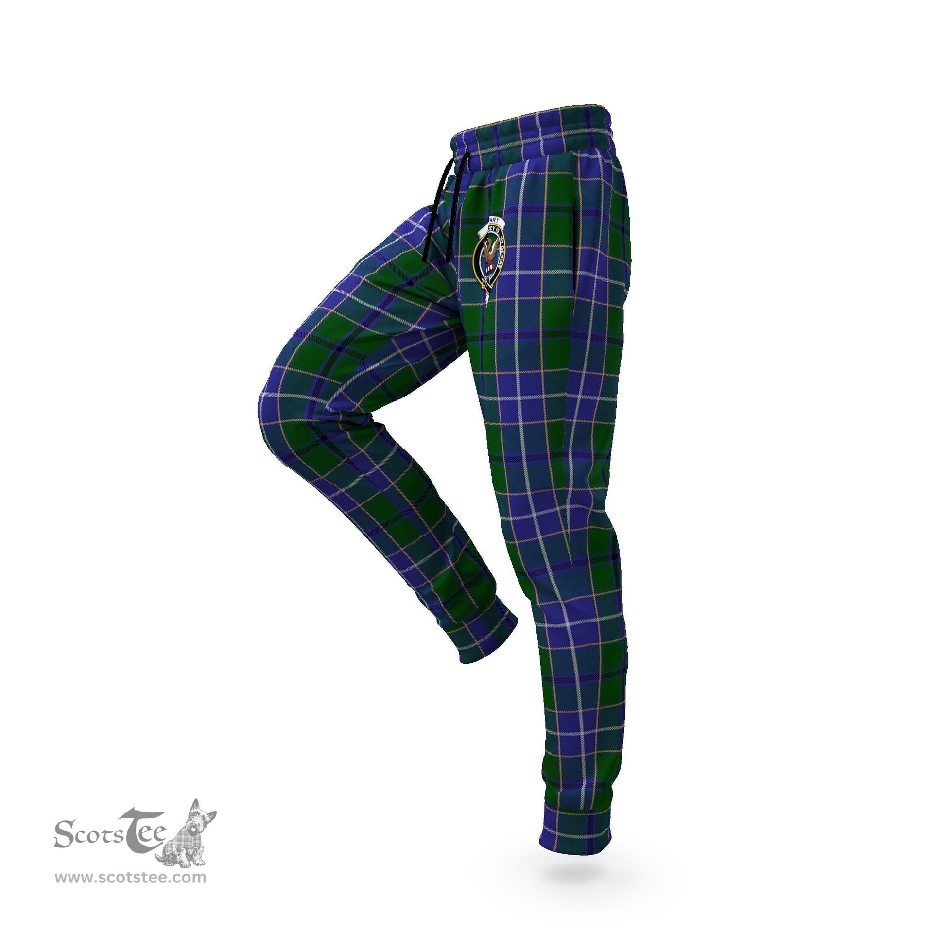 Scottish Wishart Hunting Clan Family Crest Tartan Joggers Pants