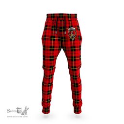 Scottish Wallace Hunting Red Clan Family Crest Tartan Joggers Pants