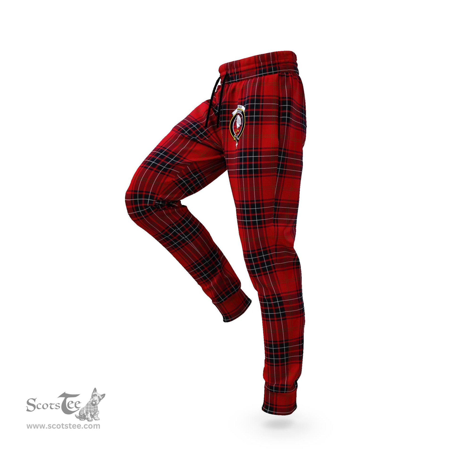 Scottish Wemyss Clan Family Crest Tartan Joggers Pants