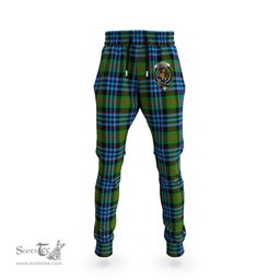 Scottish Newlands of Lauriston Clan Family Crest Tartan Joggers Pants