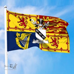 ScotsTee Shop Scottish Blair Clan Family Crest Royal Standard of the United Kingdom for use in Scotland Flag