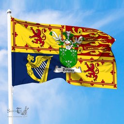 ScotsTee Shop Scottish Bower Clan Family Crest Royal Standard of the United Kingdom for use in Scotland Flag