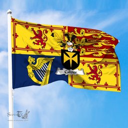 ScotsTee Shop Scottish Calzier Clan Family Crest Royal Standard of the United Kingdom for use in Scotland Flag