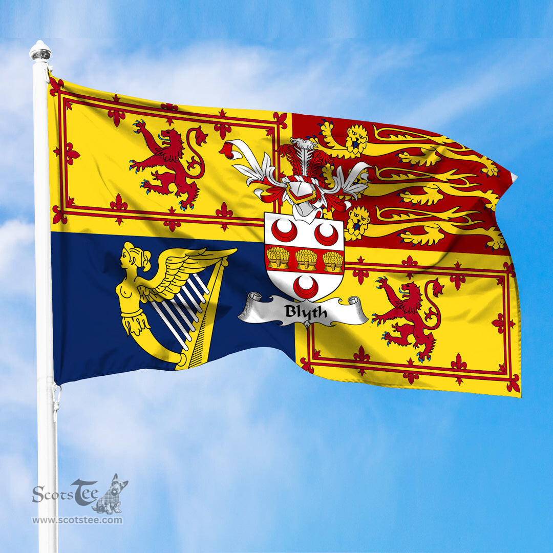 ScotsTee Shop Scottish Blyth Clan Family Crest Royal Standard of the United Kingdom for use in Scotland Flag