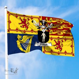 ScotsTee Shop Scottish Dalzell Clan Family Crest Royal Standard of the United Kingdom for use in Scotland Flag
