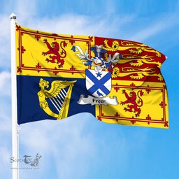 ScotsTee Shop Scottish Freer Clan Family Crest Royal Standard of the United Kingdom for use in Scotland Flag