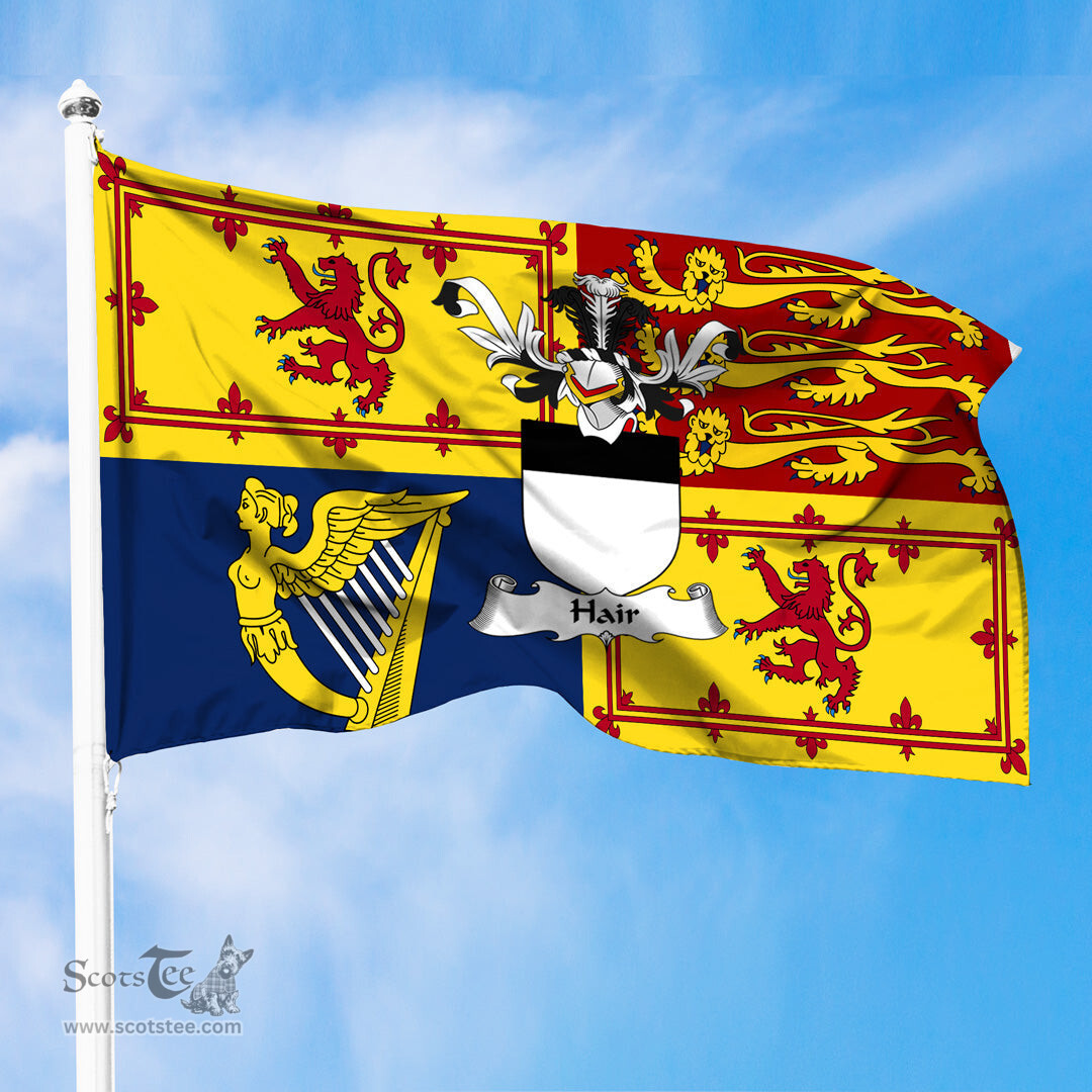 ScotsTee Shop Scottish Hair Clan Family Crest Royal Standard of the United Kingdom for use in Scotland Flag