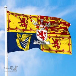 ScotsTee Shop Scottish Dundas Clan Family Crest Royal Standard of the United Kingdom for use in Scotland Flag