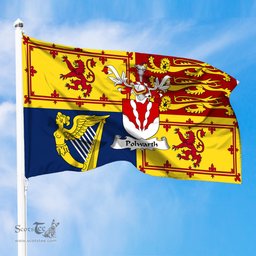 ScotsTee Shop Scottish Polwarth Clan Family Crest Royal Standard of the United Kingdom for use in Scotland Flag