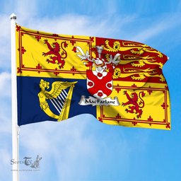 ScotsTee Shop Scottish MacFarlane Clan Family Crest Royal Standard of the United Kingdom for use in Scotland Flag
