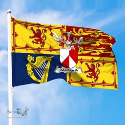 ScotsTee Shop Scottish MacGarth Clan Family Crest Royal Standard of the United Kingdom for use in Scotland Flag