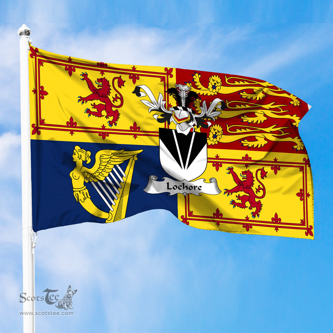 ScotsTee Shop Scottish Lochore Clan Family Crest Royal Standard of the United Kingdom for use in Scotland Flag
