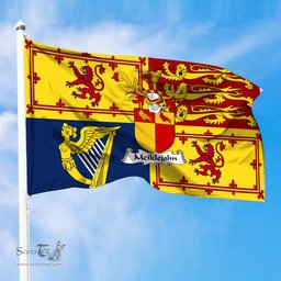 ScotsTee Shop Scottish Meiklejohn Clan Family Crest Royal Standard of the United Kingdom for use in Scotland Flag