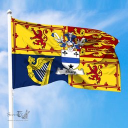 ScotsTee Shop Scottish Sharp Clan Family Crest Royal Standard of the United Kingdom for use in Scotland Flag