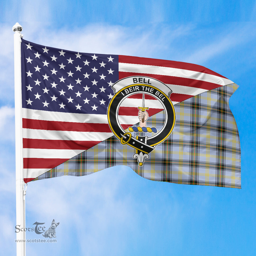 ScotsTee Shop Scottish Bell of the Borders Clan Crest Tartan Scottish American Flag