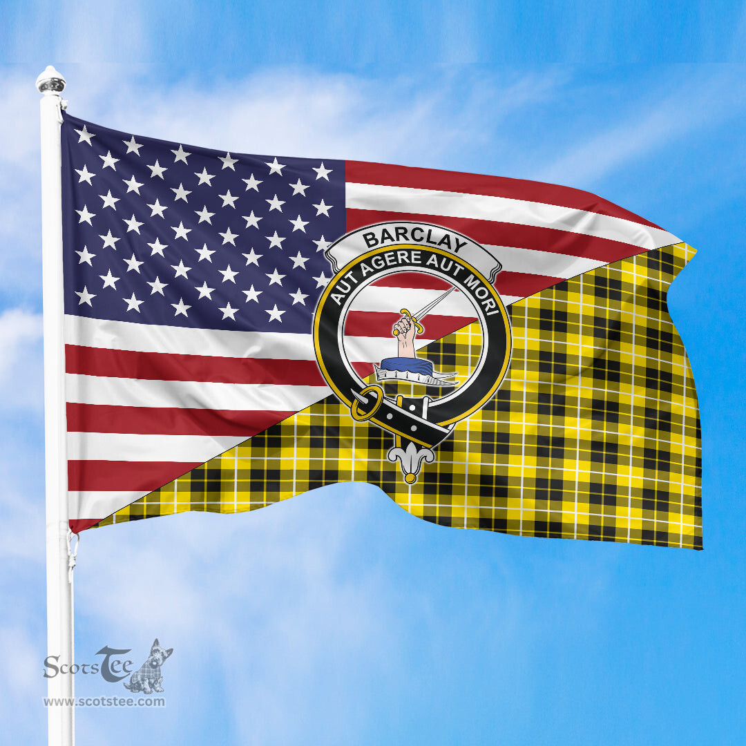 ScotsTee Shop Scottish Barclay Dress Modern Clan Crest Tartan Scottish American Flag