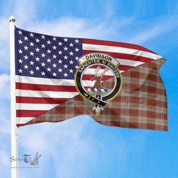 ScotsTee Shop Scottish Davidson Dress Dancers Clan Crest Tartan Scottish American Flag