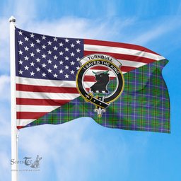 ScotsTee Shop Scottish Turnbull Hunting Clan Crest Tartan Scottish American Flag