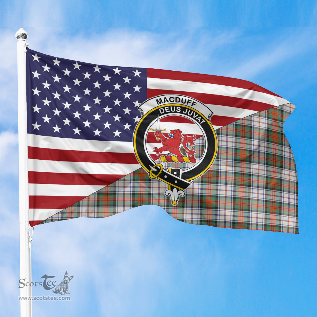 ScotsTee Shop Scottish MacDuff Dress Ancient Clan Crest Tartan Scottish American Flag