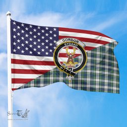 ScotsTee Shop Scottish Gordon Dress Ancient Clan Crest Tartan Scottish American Flag