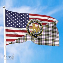 ScotsTee Shop Scottish MacPherson Dress Modern Clan Crest Tartan Scottish American Flag