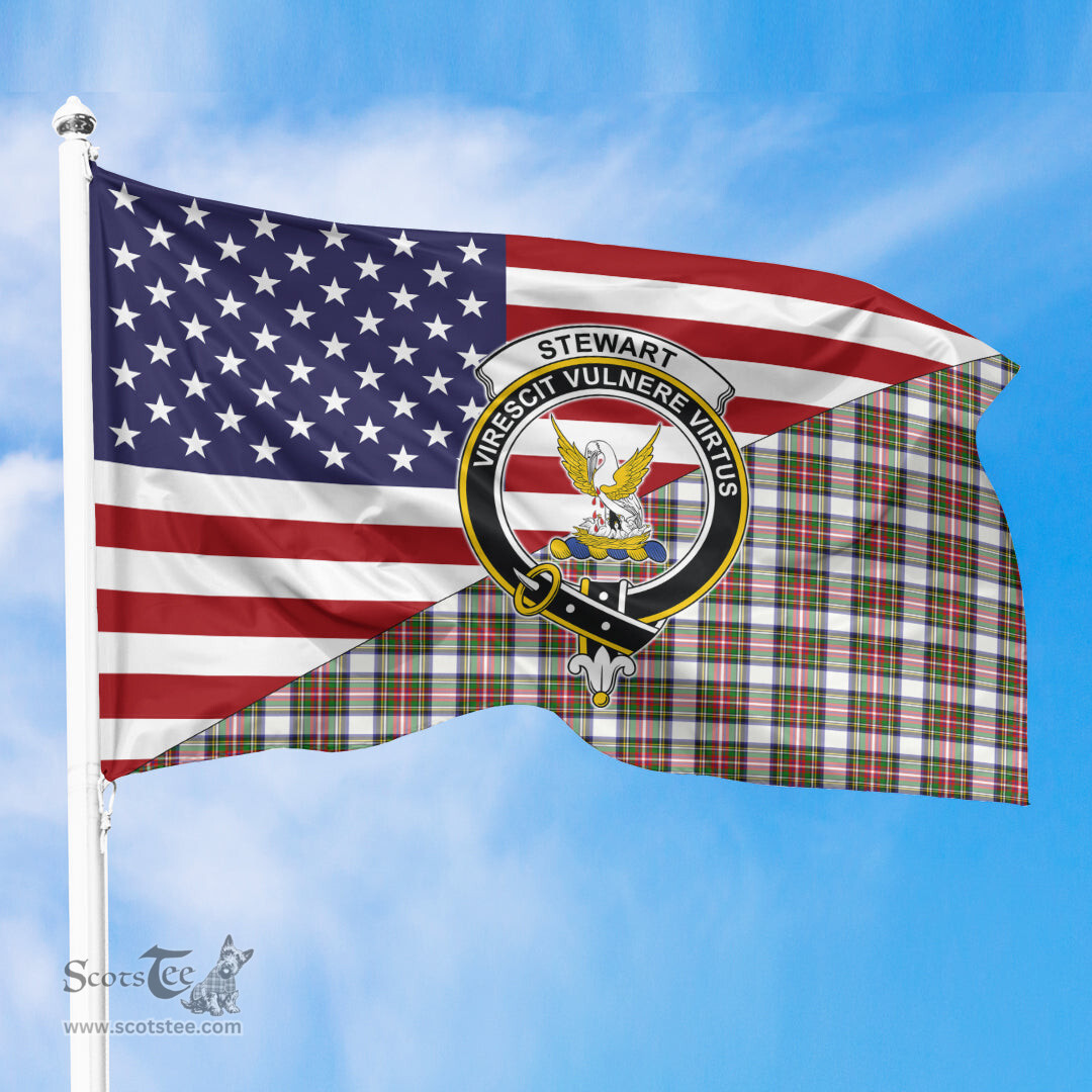 ScotsTee Shop Scottish Stewart Dress Modern Clan Crest Tartan Scottish American Flag