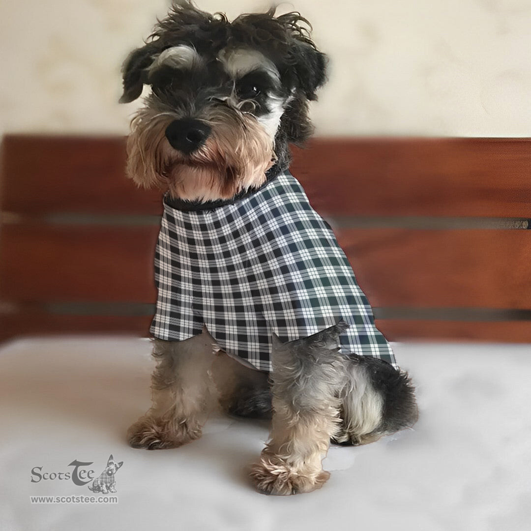 ScotsTee Shop Scottish MacFarlane Black and White Ancient Clan Tartan Dogs Tank Tops/ Dogs Pullover Hoodie/ Dogs Hawaiian Shirt/ Dog Pajama