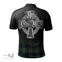 ScotsTee Shop Scottish Blyth Clan Crest Tartan Polo Shirt Featuring Alba Gu Brath Scotland Forever and Ever Celtic Cross
