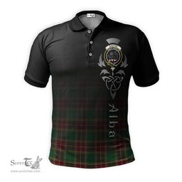 ScotsTee Shop Scottish Baxter Clan Crest Tartan Polo Shirt Featuring Alba Gu Brath Scotland Forever and Ever Celtic Cross