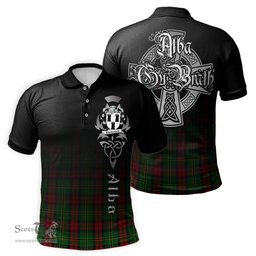 ScotsTee Shop Scottish Blackstock Hunting Clan Crest Tartan Polo Shirt Featuring Alba Gu Brath Scotland Forever and Ever Celtic Cross