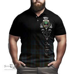 ScotsTee Shop Scottish Anderson Clan Crest Tartan Polo Shirt Featuring Alba Gu Brath Scotland Forever and Ever Celtic Cross