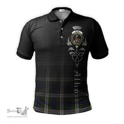 ScotsTee Shop Scottish Blair Dress Clan Crest Tartan Polo Shirt Featuring Alba Gu Brath Scotland Forever and Ever Celtic Cross