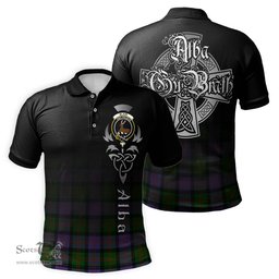 ScotsTee Shop Scottish Blair Modern Clan Crest Tartan Polo Shirt Featuring Alba Gu Brath Scotland Forever and Ever Celtic Cross