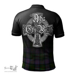 ScotsTee Shop Scottish Blair Modern Clan Crest Tartan Polo Shirt Featuring Alba Gu Brath Scotland Forever and Ever Celtic Cross