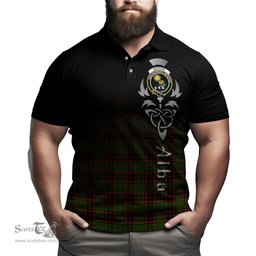 ScotsTee Shop Scottish Buchan Modern Clan Crest Tartan Polo Shirt Featuring Alba Gu Brath Scotland Forever and Ever Celtic Cross
