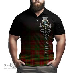 ScotsTee Shop Scottish Burnett Ancient Clan Crest Tartan Polo Shirt Featuring Alba Gu Brath Scotland Forever and Ever Celtic Cross