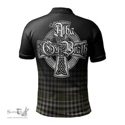ScotsTee Shop Scottish Burns Check Clan Crest Tartan Polo Shirt Featuring Alba Gu Brath Scotland Forever and Ever Celtic Cross