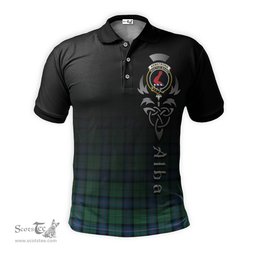 ScotsTee Shop Scottish Armstrong Ancient Clan Crest Tartan Polo Shirt Featuring Alba Gu Brath Scotland Forever and Ever Celtic Cross