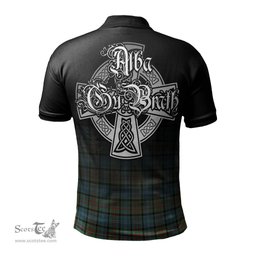 ScotsTee Shop Scottish Brisbane modern Clan Crest Tartan Polo Shirt Featuring Alba Gu Brath Scotland Forever and Ever Celtic Cross