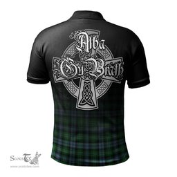 ScotsTee Shop Scottish Arbuthnot Ancient Clan Crest Tartan Polo Shirt Featuring Alba Gu Brath Scotland Forever and Ever Celtic Cross