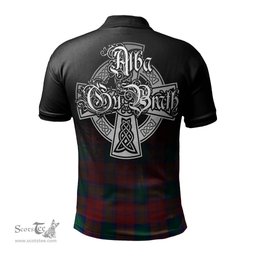 ScotsTee Shop Scottish Auchinleck Clan Crest Tartan Polo Shirt Featuring Alba Gu Brath Scotland Forever and Ever Celtic Cross