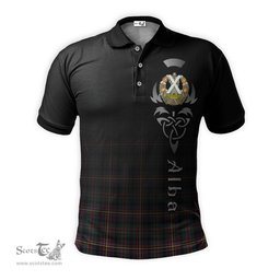 ScotsTee Shop Scottish Cameron Highlanders of Ottawa Clan Crest Tartan Polo Shirt Featuring Alba Gu Brath Scotland Forever and Ever Celtic Cross